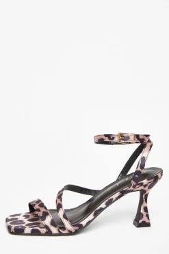 Quiz Wide Fit|Sandals>Wide Fit Leopard Print Sandal