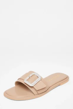Quiz Wide Fit|Sandals>Wide Fit Diamante Buckle Sandals