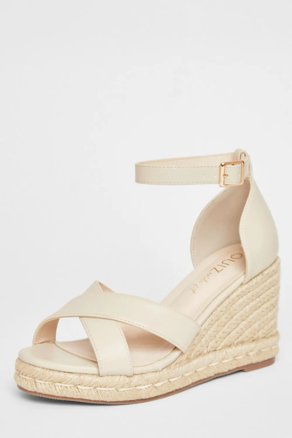 Quiz Wide Fit|Wedges>Wide Fit Faux Leather Wedges
