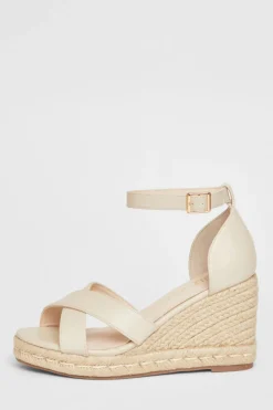 Quiz Wide Fit|Wedges>Wide Fit Faux Leather Wedges