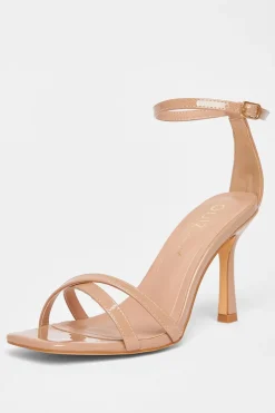 Quiz Wide Fit|Heels>Wide Fit Patent Cross Strap Heels