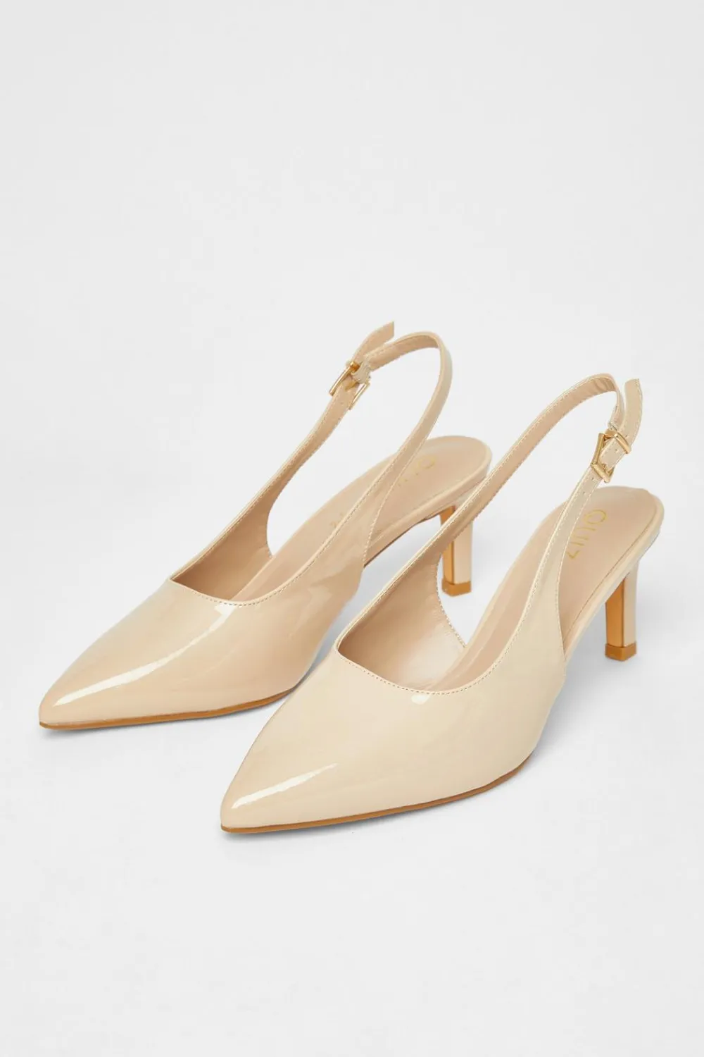 Quiz Wide Fit|Occasion Shoes>Wide Fit Slingback Court Heels