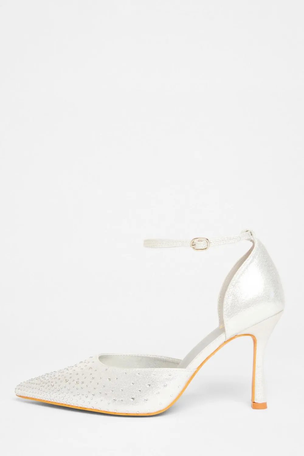 Quiz Wide Fit|Occasion Shoes>Wide Fit Diamante Court Heels