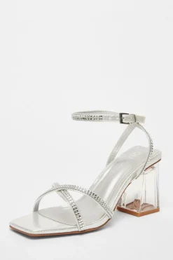 Quiz Wide Fit|Occasion Shoes>Wide Fit Diamante Heels