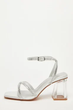 Quiz Wide Fit|Occasion Shoes>Wide Fit Diamante Heels