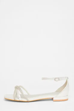 Quiz Wide Fit|Sandals>Wide Fit Knot Front Sandals