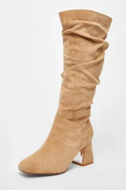 Quiz Wide Fit|Boots>Wide Fit Knee High Faux Suede Block Heel Boots