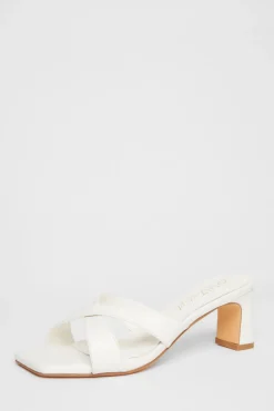 Quiz Wide Fit|Holiday Shoes>Wide Fit Cross Strap Mule Heels
