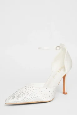 Quiz Wide Fit|Occasion Shoes>Wide Fit Diamante Court Heels