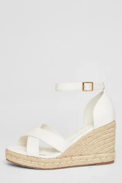 Quiz Wide Fit|Wedges>Wide Fit Faux Leather Wedges