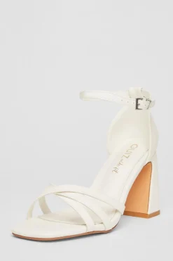 Quiz Wide Fit|Platforms>Wide Fit Faux Leather Block Heels