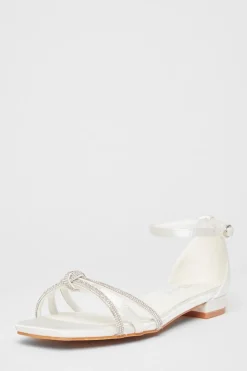 Quiz Wide Fit|Sandals>Wide Fit Knot Front Sandals