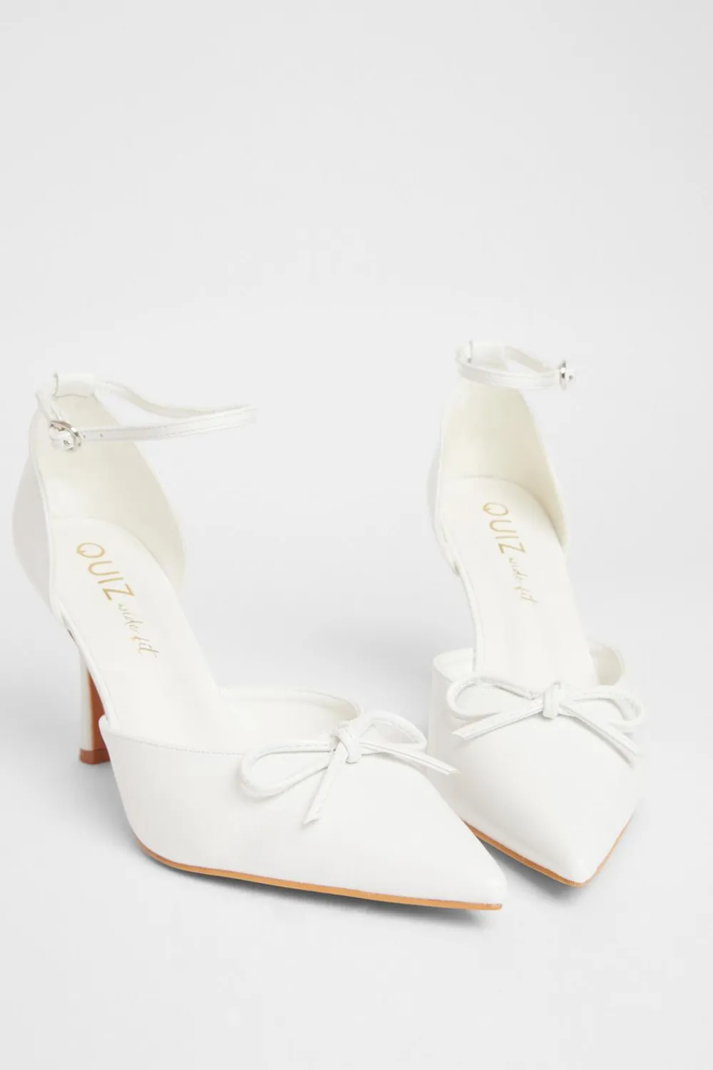 Quiz Wide Fit|Occasion Shoes>Wide Fit Patent Bow Heels