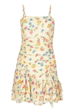 Quiz Summer Clothes|Holiday>Yellow Floral Mini Dress