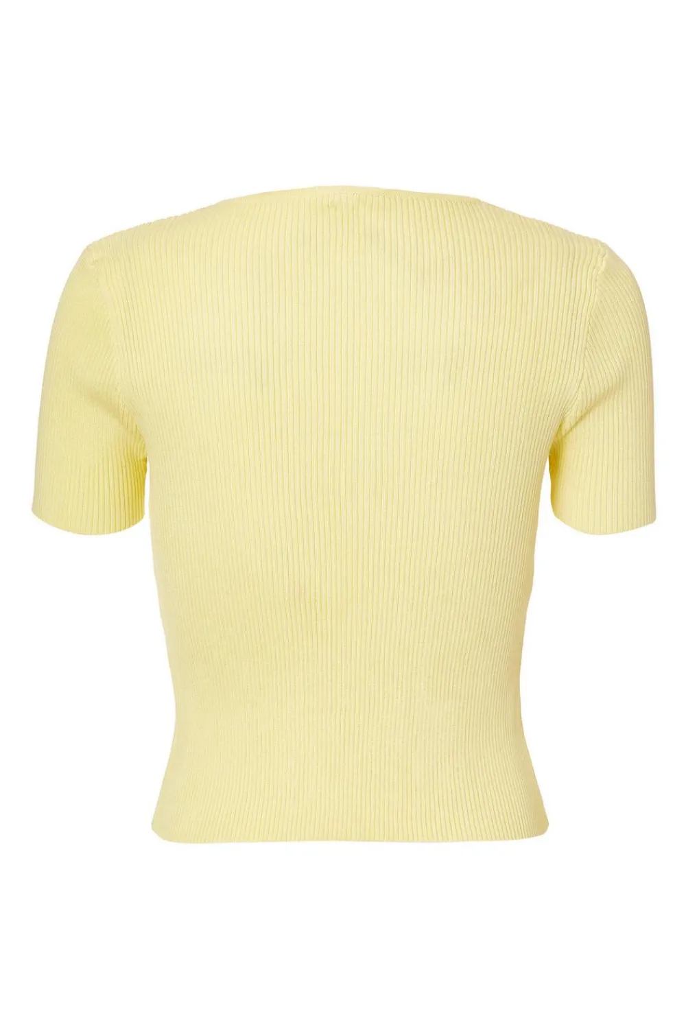 Quiz Summer Tops|Day Tops>Yellow Knitted Bow Detail Top